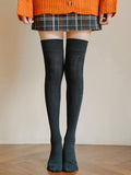 momentlover Casual Skinny Leg Solid Color Stockings Accessories