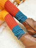 momentlover Casual Contrast Color Leg Warmers Accessories