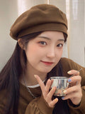 Momentlover Casual Simple Woolen 5 Colors Beret Hat