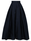 momentlover Stylish Loose High Waisted Solid Color Wide Leg Pants