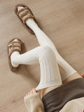 momentlover Casual Solid Color Stockings Accessories