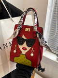 Momentlover Split-Joint Printed Figure Handbags Crossbody Bags Bags