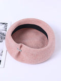 Momentlover Vintage Wool Solid Color Beret Hat