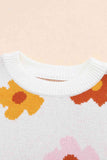 Momentlover Floral Round Neck Sweater