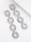 Momentlover Solid Color Hollow Geometric Drop Earrings