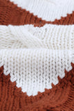 Momentlover Chevron Cable-Knit V-Neck Tunic Sweater