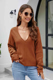 Momentlover V-Neck Center Seam Sweater