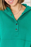 Momentlover Zenana Half Snap Long Sleeve Hoodie