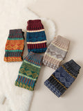 momentlover Casual Keep Warm Contrast Color Leg Warmers Accessories