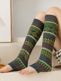 momentlover Casual Keep Warm Contrast Color Leg Warmers Accessories