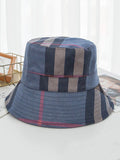 Momentlover Casual Plaid Keep Warm Suede Fisherman Hat