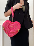 Momentlover Zipper Split-Joint Heart Shape Handbags Crossbody Bags Bags