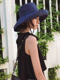 Momentlover Casual Solid Sun-Protection Large Wide Brim Bucket Hat