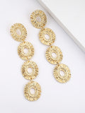 Momentlover Solid Color Hollow Geometric Drop Earrings