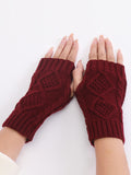 momentlover Simple 9 Colors Jacquard Knitting Gloves