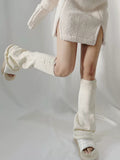 momentlover Leisure Fashion Knitting Solid Color Flared Leg Warmers Accessories