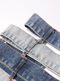 Momentlover Stylish Selection Irregularity High-Waisted Hollow Skirts Bottoms