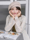 Momentlover Personality Striped&Plaid Beret Hat