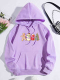 Momentlover Graphic Drawstring Hoodie with Pocket