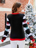 Momentlover Christmas Tree Graphic Round Neck Sweater