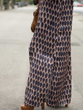 Momentlover Women Casual Loose Printed Deep V-Neck Maxi Dresses