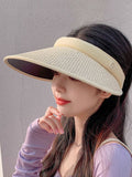 Momentlover Simple Sun Protection Straw Sun Hat