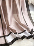 Momentlover Urban Bow-Embellished Printed Contrast Color Shawl