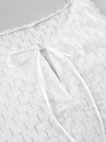 Momentlover Tied Split-side Solid Color Sleeveless Loose V-neck Mini Dresses