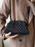 Momentlover Solid Color Pleated Handbags Crossbody Bags Bags