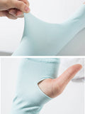 momentlover Ice Silk Sun Protection Solid Color Sleevelet