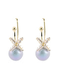 3 Colors Simple Geometry Pearl Earrings
