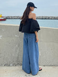 Momentlover Urban Blue Wide Leg Jean Pants