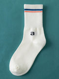 momentlover Simple Letter Sports Cotton Socks
