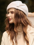 Momentlover Vintage Wool Solid Color Beret Hat