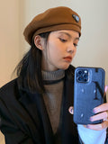 Momentlover 3 Colors Vintage Solid Color Woolen Beret Hat