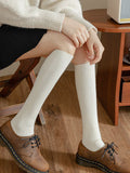 momentlover Casual Wool Keep Warm Solid Color Socks Accessories