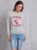 Momentlover FEELING LUCKY Round Neck Sweatshirt