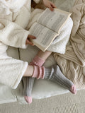 momentlover Pleated Elasticity Contrast Color Socks