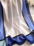 Momentlover Urban Bow-Embellished Printed Contrast Color Shawl