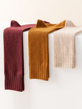 momentlover Casual Breathable Solid Color Mid-Calf Socks