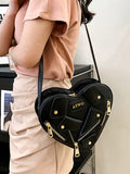 Momentlover Zipper Split-Joint Heart Shape Handbags Crossbody Bags Bags