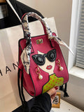 Momentlover Split-Joint Printed Figure Handbags Crossbody Bags Bags