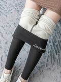Momentlover Casual Skinny Leg Keep Warm Solid Color Leggings