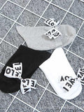 momentlover Tide Letter Bow Decoration Socks