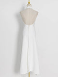 Momentlover Original Sleeveless Irregularity Solid Color High-Neck T-Shirt Top&Pleated Skirt Bottom Two Pieces Set