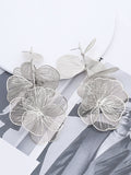 Momentlover Three-Dimensional Flower Solid Color Drop Earrings