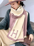 Momentlover Original Warm Letter Print Shawl&Scarf