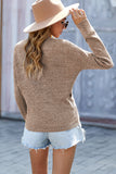 Momentlover V Neck Wrap Front Knitted Top