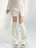 momentlover Leisure Fashion Knitting Solid Color Flared Leg Warmers Accessories