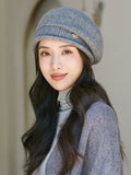 Momentlover Pleated Knitted Hats Beret Hat